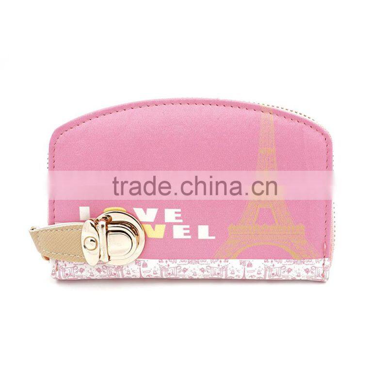 mortise lock purse wholesale lady single zipper pocket wallet