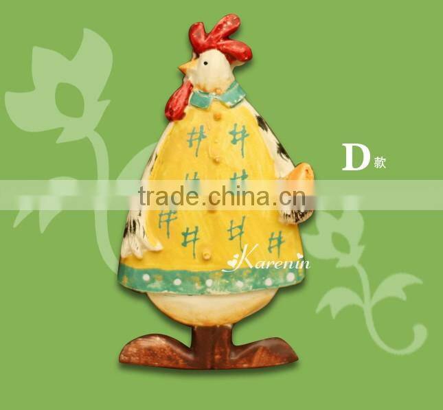 Lovely rooster shape resin fridge magnet