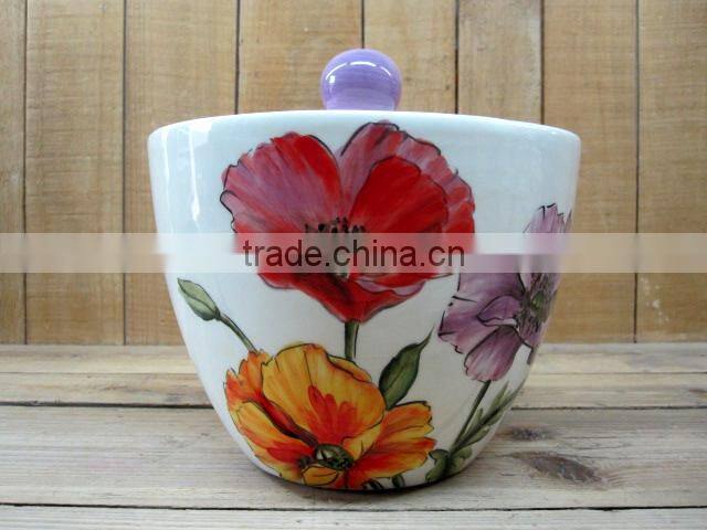 Hand paint round ceramic plate set