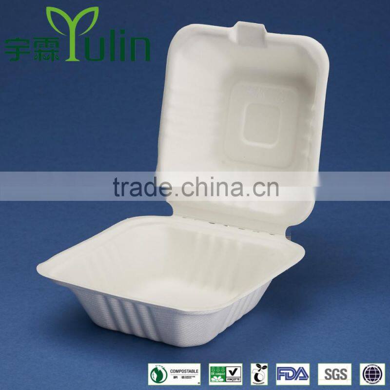 HL-66 6 inch bagasse hamburger box clamshell