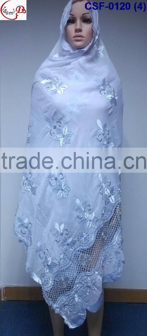 CSF-0120(8) 2016 hot sale Muslim scarf, embroidery scarves, shawls, wrap and pashmina