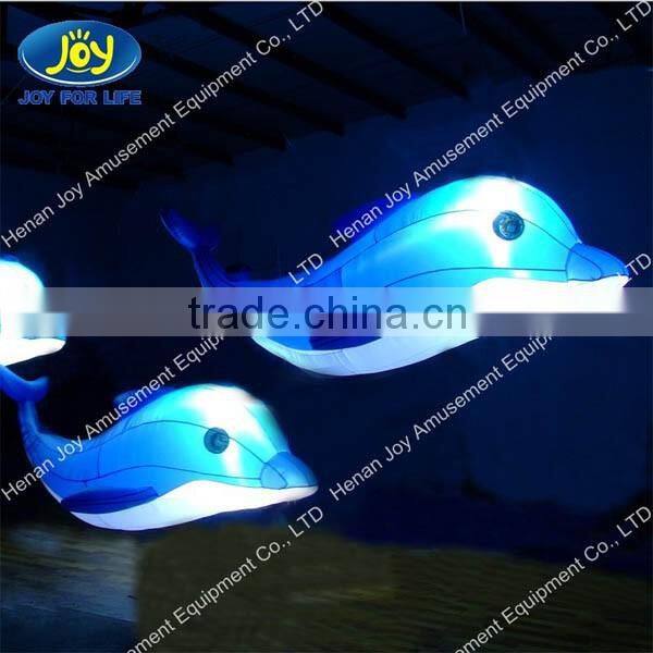 Led lighting giant inflatable dolphin for party