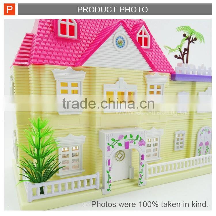 Fashion pretend toys plastic house villa toys