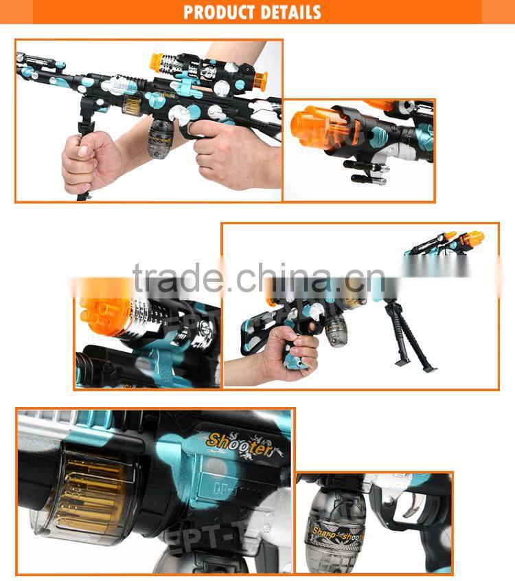 Hot selling kids funny electric plastic toy gun with light and sound