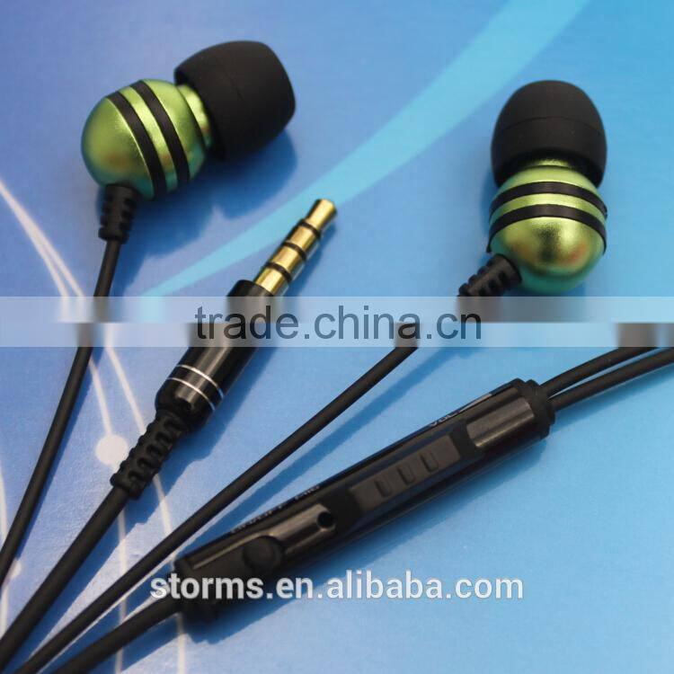 In-ear stereo earphone&earbuds with metal micro from china factory
