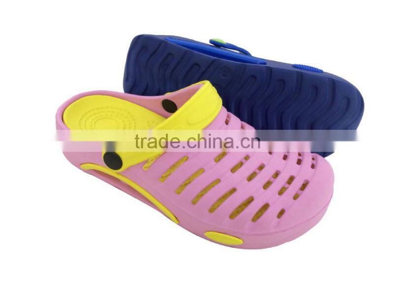 Comfortable female double color soft footbed garden eva shoes