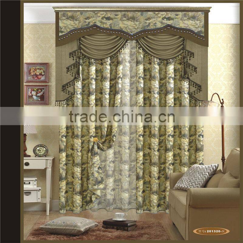 New polyester printed curtain fabric with curtain voile
