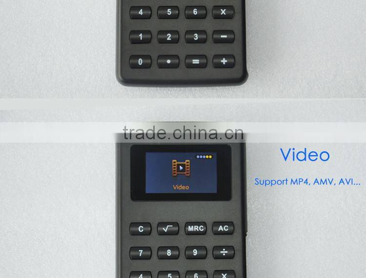 Magic Calculator with MP4 function has eBook, Photo, Music, Video, Recorder, FM Radio, Emergency Button to back to Calculator