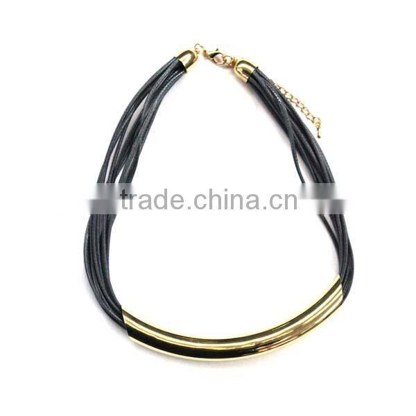 2014 Fashion gold brass tube necklace