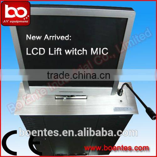 Brushed Aluminum Pop Up Desktop Monitor Lift/Motorized LCD Monitor Lift