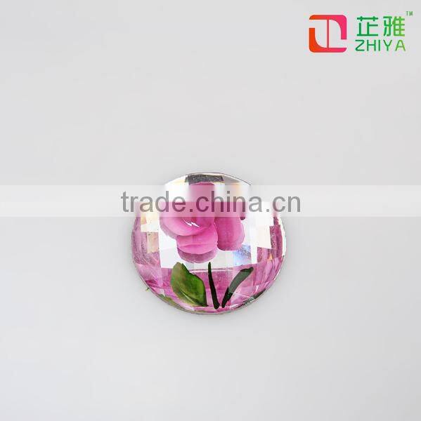 China crystal resin flat back clear gemstone pendant