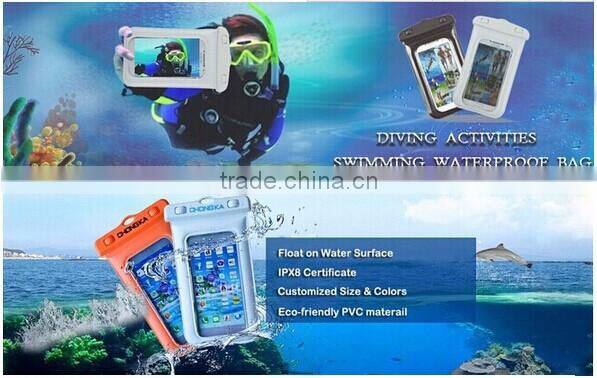 2016 New Product For Iphone 6 Waterproof Mobile Phone Case/ Phone PVC Waterproof Dry Bag For Swimming