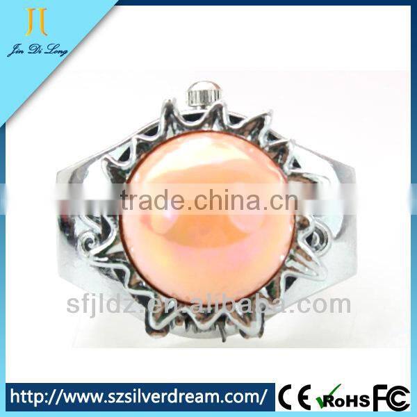 New Arrival Elegant Watch Black Pearl Ring Finger Ring Watch
