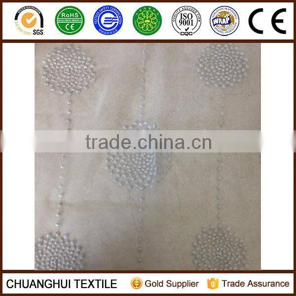 280cm width 100% polyester organza embroidered sheer curtains fabric