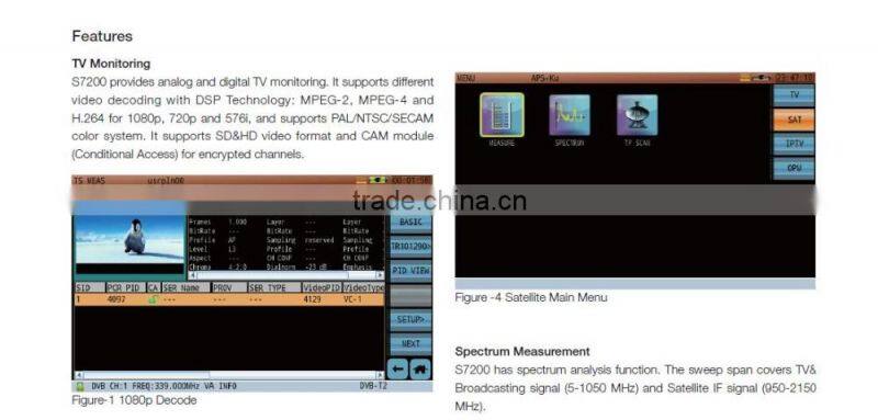 NEW S7200 Analog Digital Satellite TV Analyzer DVB-C/T/H/T2/S/S2