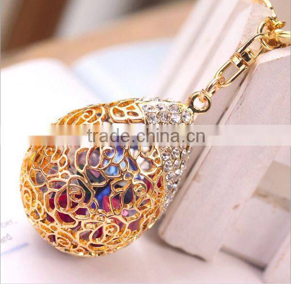 2014 Fashion Hollow Rose Gold Key Chain, Gift Bag Pendant ZTKC-160