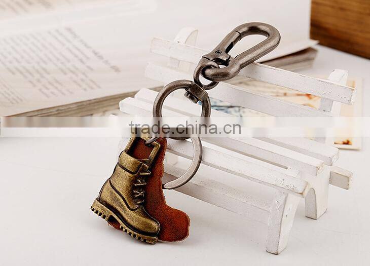 hot sale Vintage boot leather keychain