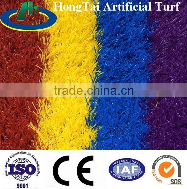 25mm height artificial rainbow grass turf wall for kindergarten