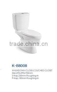 COCO 8001 good quality ceramic washdown two piece wc toilet size