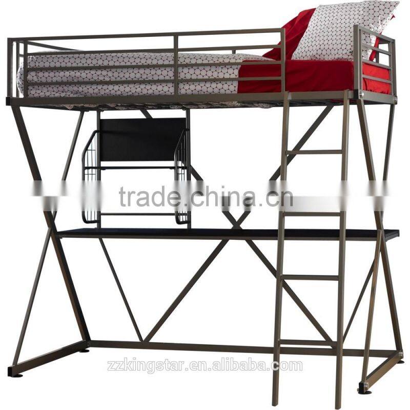 Metal base Glass top Computer Table with Shelver