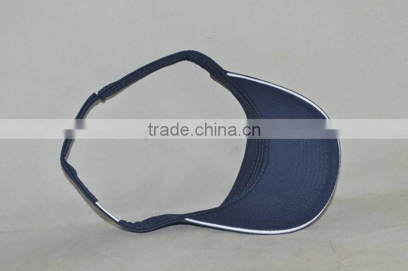 Guangzhou hat factory professional custom 100% cotton/dark blue/sun visor