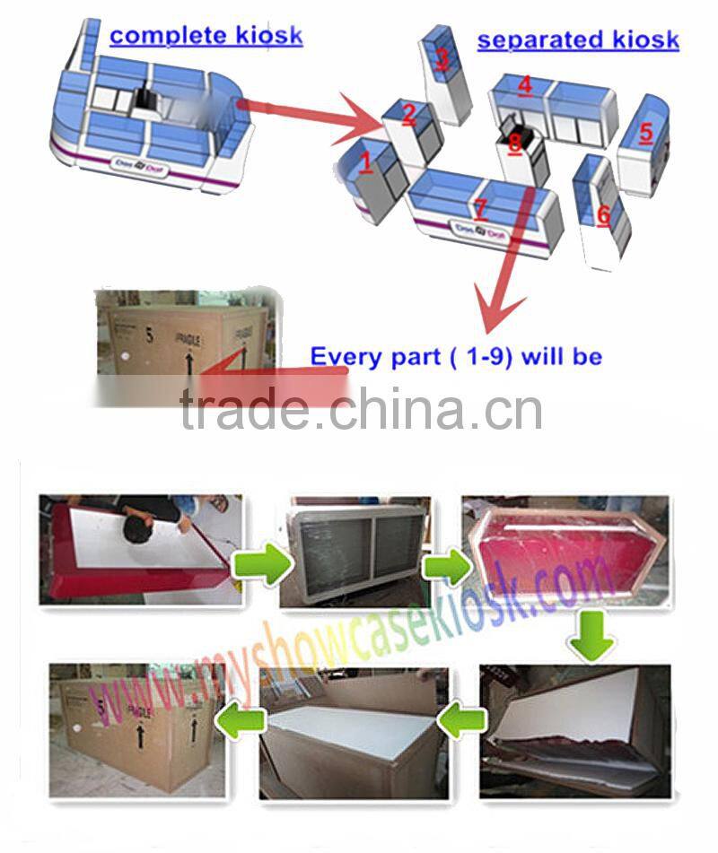 Customized modern barber shop design hair salon display furniture