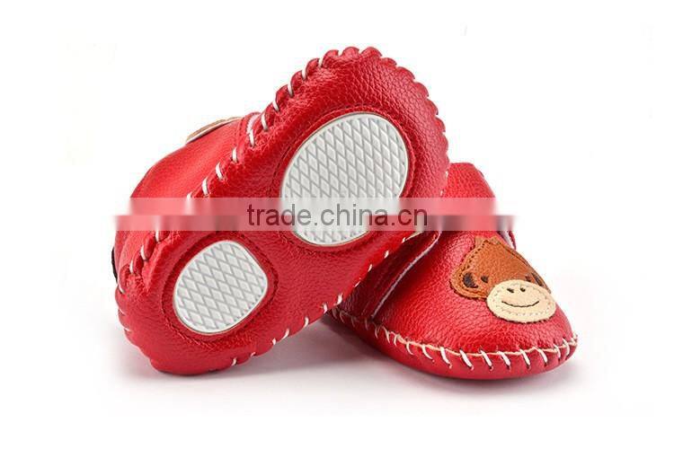 2016 new arrival baby shoes animal embroidered leather baby sport shoes