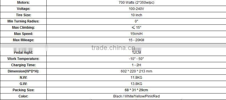 ODEWAY 10 inch TT mini electric self balance scooter with Handle Bar