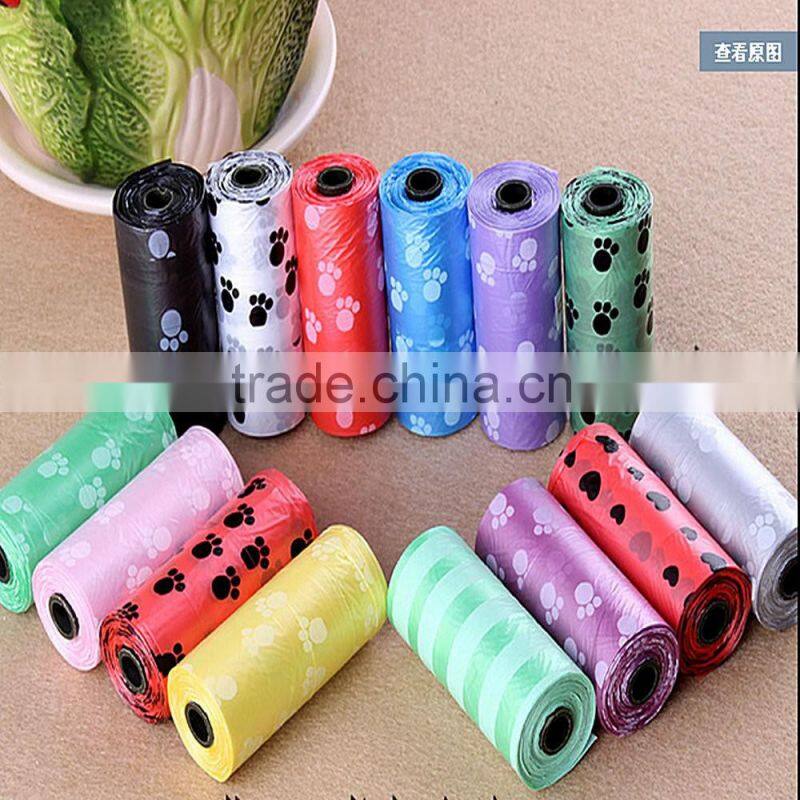 Yiwu Eco-friendly Hdpe Clear White Paw Printed Pet Waste Plastic Bag