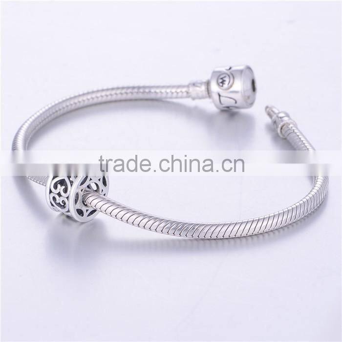 New Fashion Silver Bead handcraft custom Silver Charm hollow out round silver bead Engraved S925 Fashion Jewelry T045