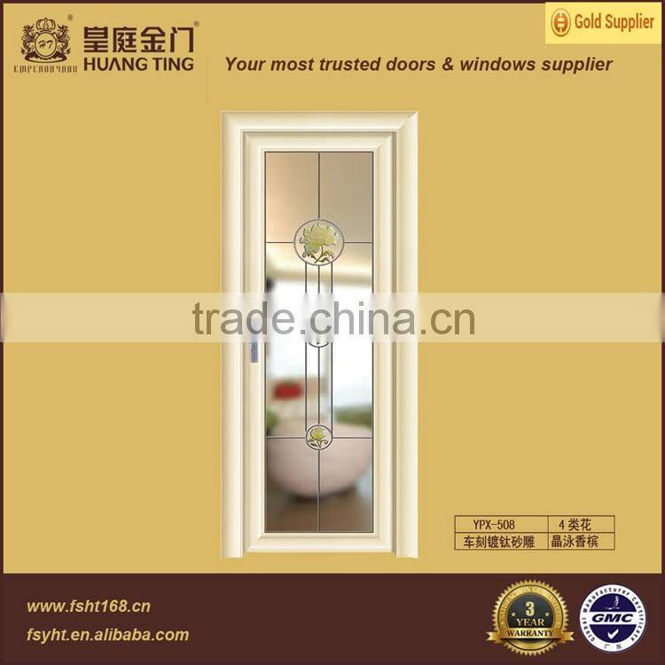 Aluminum interior frosted glass bathroom door