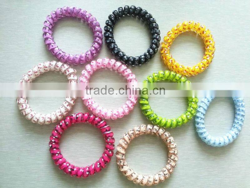 Hot sale wholesale multicolor plastic spiral hair band