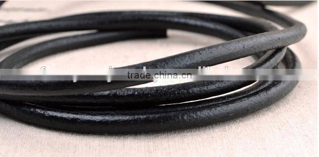 Factory Outlets OEM 10mm Black Round Leather Cord
