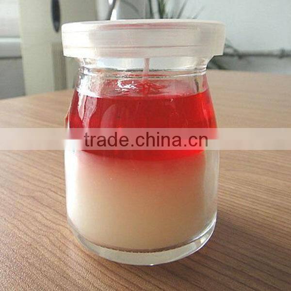 2014 100ml Mini glass pudding bottle milk bottle with plastic cap