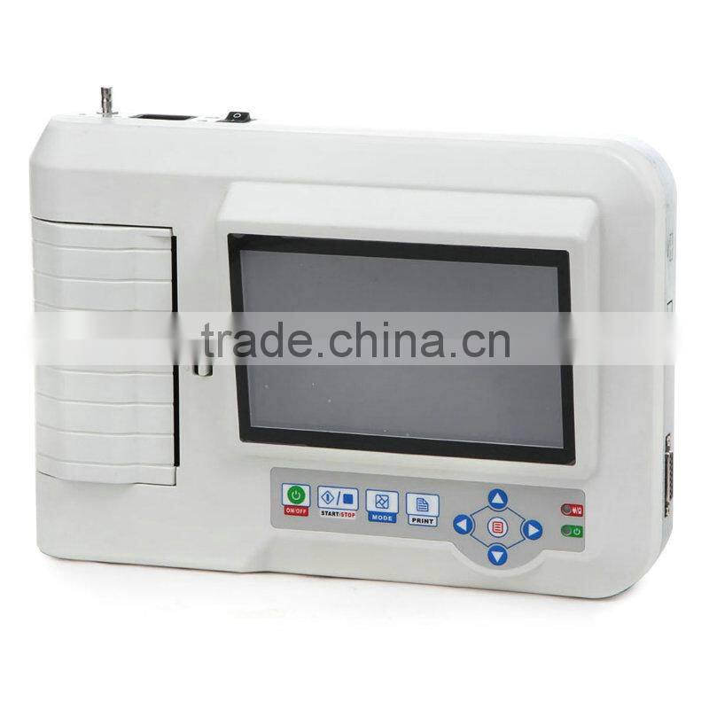Good quality 7 inch Touch Screen 6 Channel Digital Electrocardiograph ECG Machine EKG-923S with Analysis Software