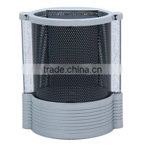 Digital LCD Desk ALarm Clock & Mesh Pen Holder Pens Rulers Office Tidy LED Light