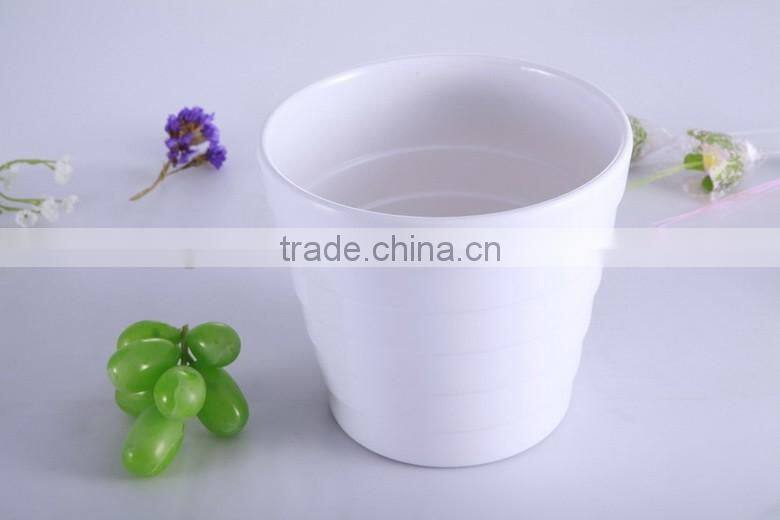 beautiful melamine flower pot with reationary decal, led flower pot