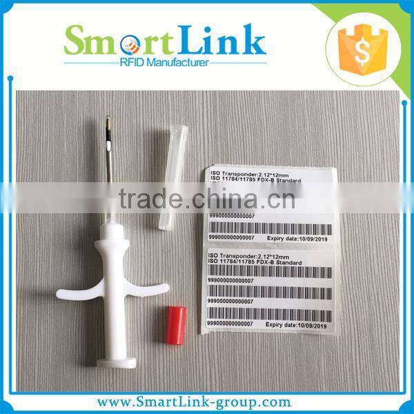 ISO Rfid Microchip,pet tracking rfid chip,1.4*8mm FDX-B rfid glass tag for animal identification