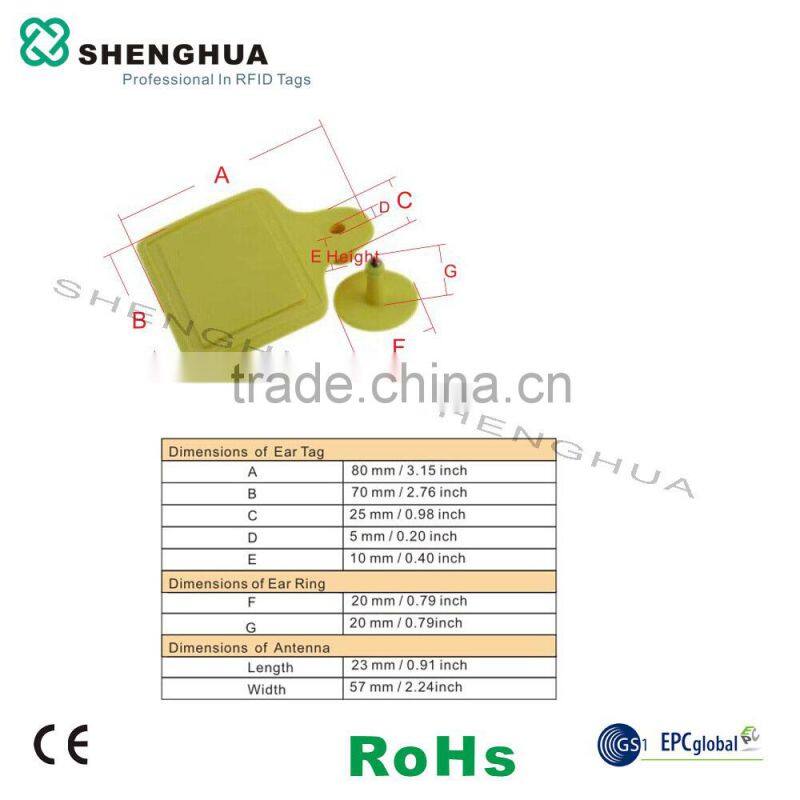 Printable UHF RFID Animal Ear Tag TPU material cattle ear tag