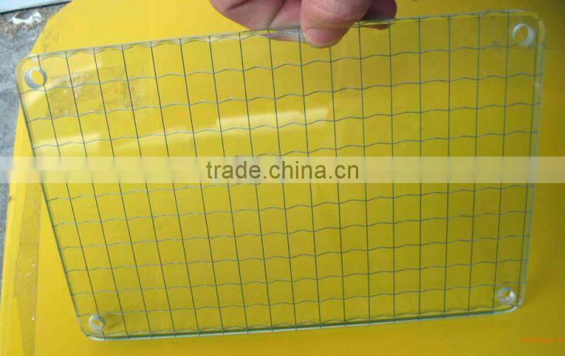 6.5mm Clear Wired Patterned Glass with CE & ISO9001