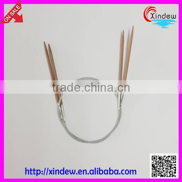 High quality Carbonized bamboo SS rope/steel wire rope circular knitting needle