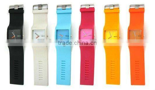 Customized logo silicone unisex wristwatch