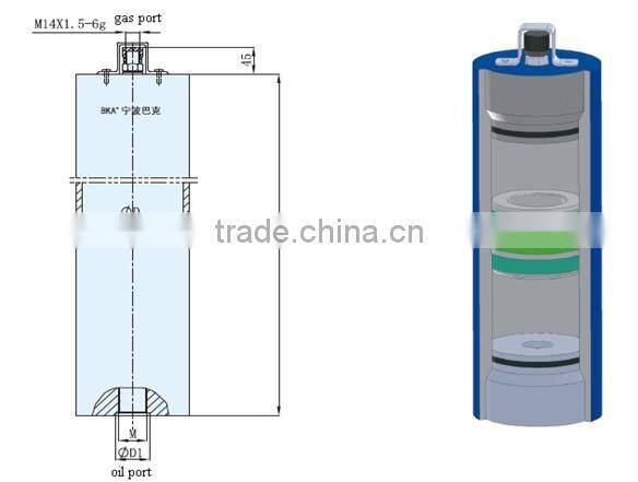 large capacity hxq series piston accumulator