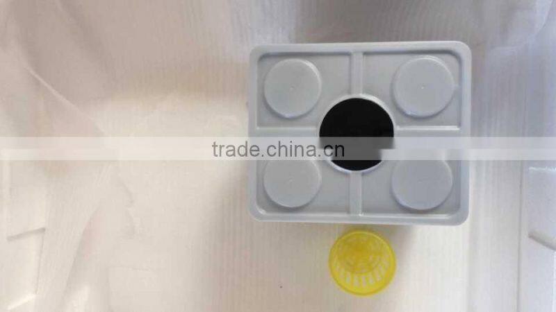 black hydroponic Dutch Buckets with lids