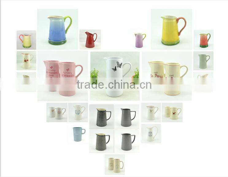 Black butterfly decal white ceramic bathroom jug