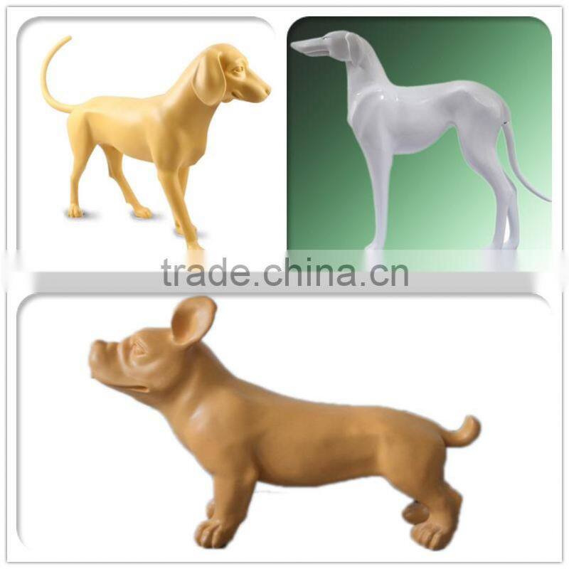 Window display Fiberglass animal dog mannequins artesanato vivos for sale
