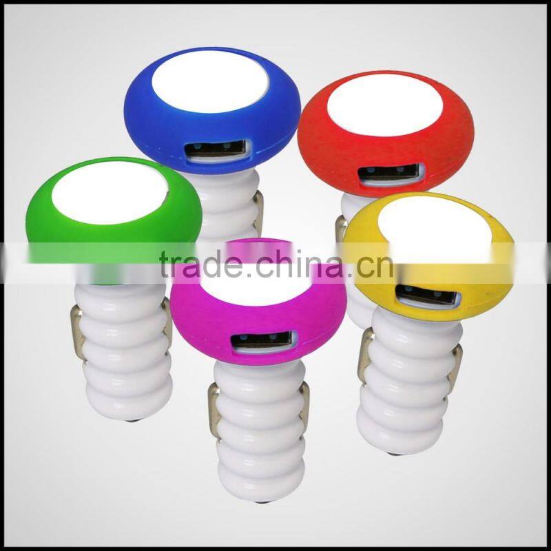 Light up dual usb car charger with removable silicone ring