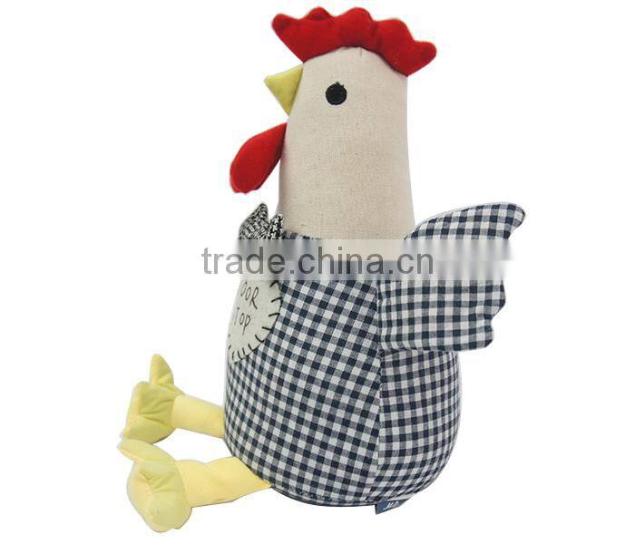 Store More Cute Animal Cotton Cock Door Stop with Bow-Tie