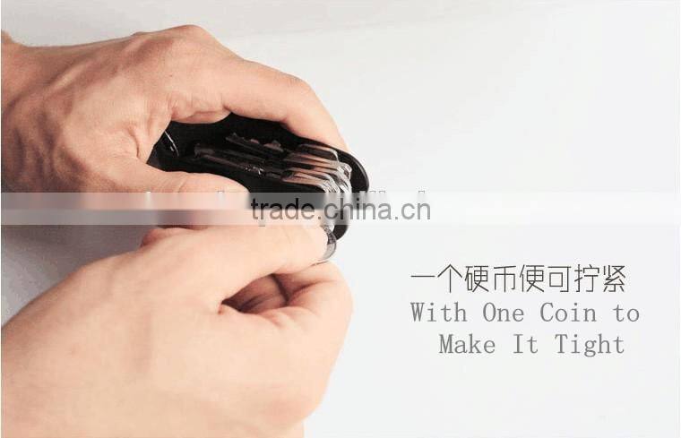 2016 New Arrival Multifunctional Keychain With Organizer/Bottle Opener/ Screwdriver/Phone Holder Cowhide Alloy Keychain