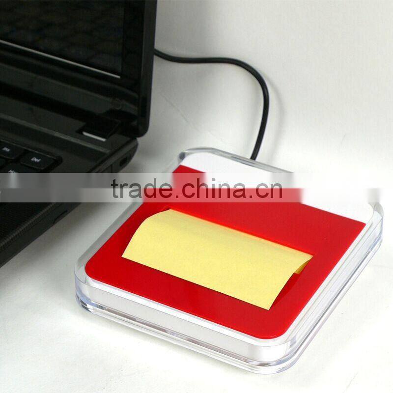 Funny Unique Design Square Shape 4 in 1 USB Hub With Memo Stick Stand USB Hub USB Notepaper Box